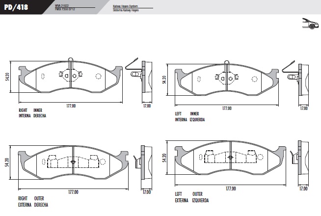 PASTILLA CHEROKEE  176x53x16  DEL