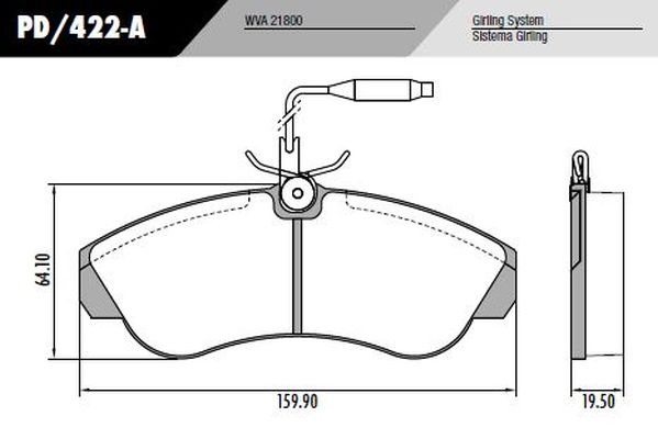 PASTILLA BOXER DUCATO  160x64x19,5  DEL
