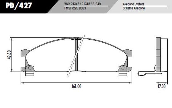 PASTILLA FRONTIER COROLLA  161x49,8x17  DEL