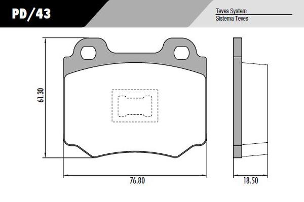 PASTILLA GOL SENDA  77x61,5x18,5  DEL