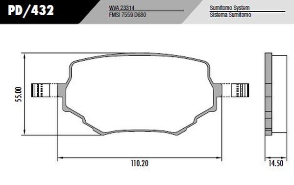 PASTILLA GRAND VITARA  110x55x13,5  DEL