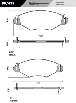 PASTILLA 206 207 KANGOO  131x47,3x18  DEL