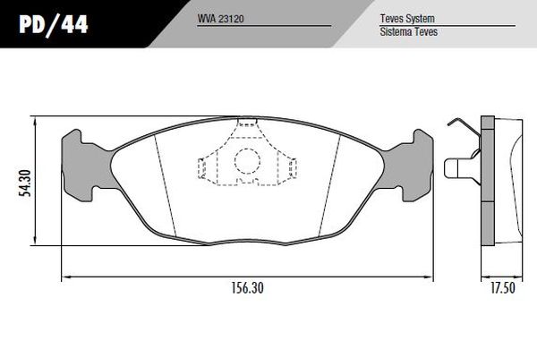 PASTILLA GALAXY GOL TEVES  156x54x17,5  DEL
