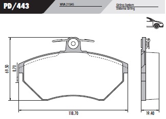 PASTILLA A4 PASSAT  118,7x69,5x19,4  DEL