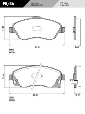 PASTILLA CORSA II  131,6x55,4/52,3x16,7  DEL