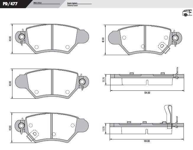 PASTILLA ASTRA ZAFIRA  104,8x42,8x15,7  TRAS