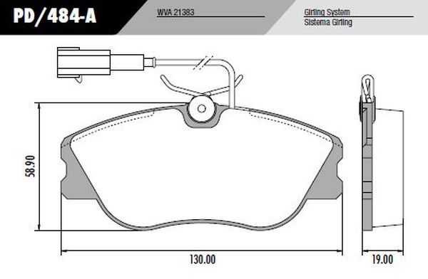 PASTILLA ALFA 155 MAREA  130,x58,9x19  DEL