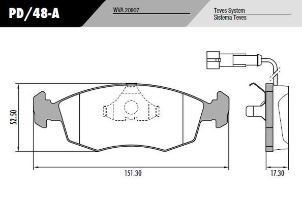 PASTILLA PALIO WEEKEND TIPO  151,3x52,5x17,3  DEL