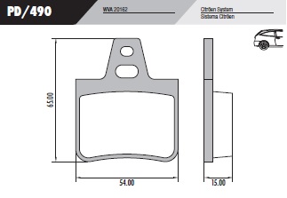 PASTILLA XANTIA  54x65x15  TRAS