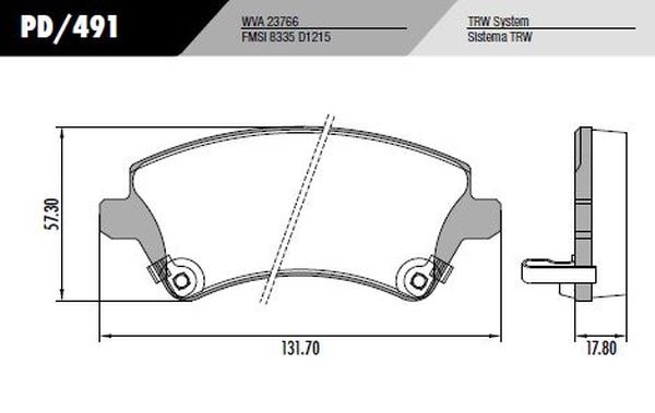 PASTILLA COROLLA 02/  131,7x57,3x17,8  DEL