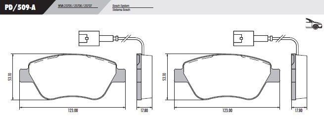 PASTILLA MITO QUBO 2 CABLES  123x53x17,8  DEL