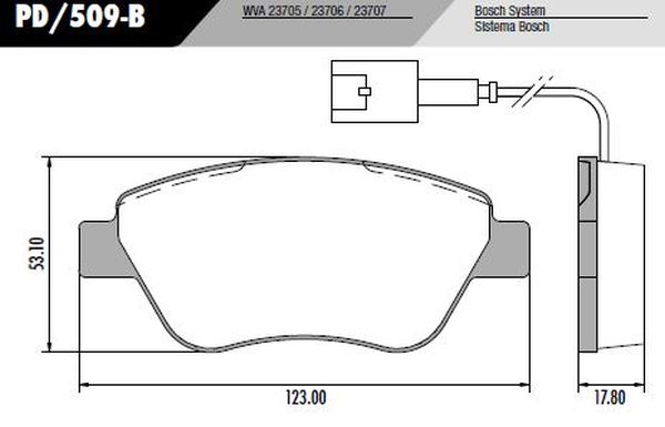 PASTILLA MITO QUBO 1 CABLE 123x53x17,8  DEL