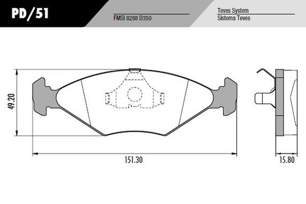 PASTILLA GOL PALIO SIENA LARGA  151,3x49,2x15,8  DEL