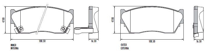 PASTILLA SENTRA 1.6 91/96  108,4x47,8x16,5  DEL