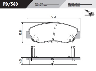PASTILLA CIVIC 96/05  137,5x52,2x16  DEL