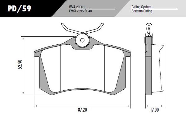 PASTILLA C4 408 VENTO  87,2x52,9x17  TRAS