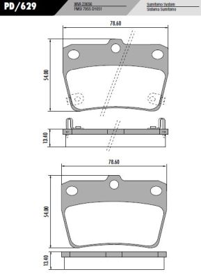 PASTILLA TIGGO RAV4  78,6x54x13,4  TRAS