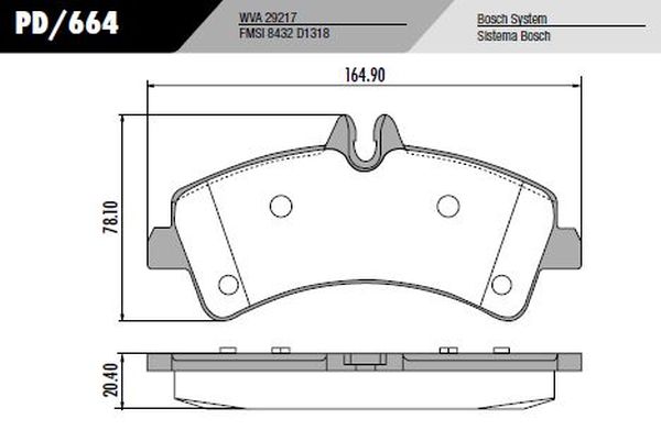 PASTILLA SPRINTER 515 12/  165x78,5x20,5  TRAS