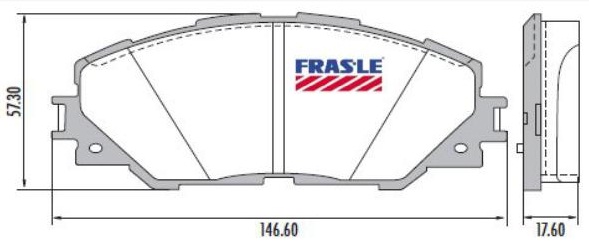 PASTILLA COROLLA 06/08  146,5x57,3x17,5  DEL