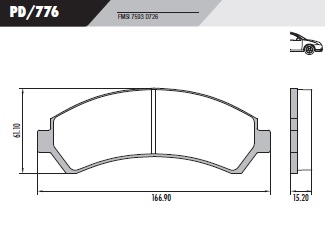 PASTILLA S10 4WD 00/  167x61x15,2  DEL