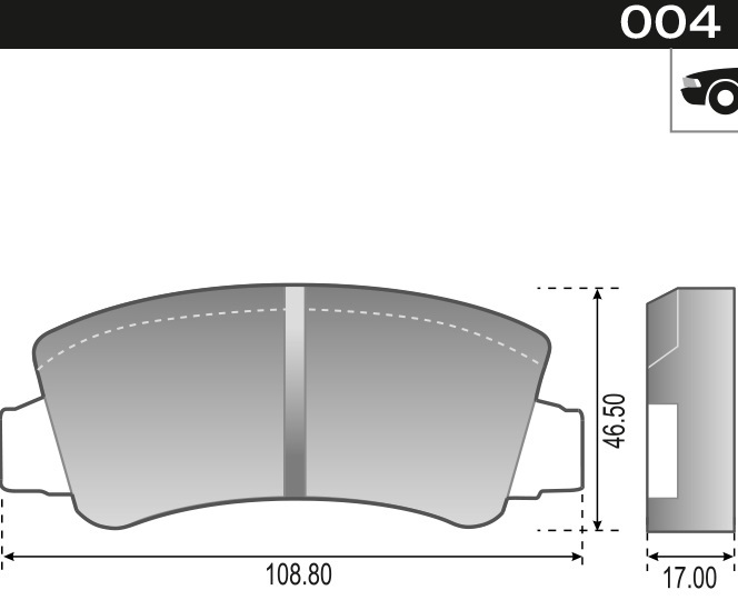 PASTILLA FIAT 128 133 1300 150 IAVA BX  108,4x47,5x17,4  DEL