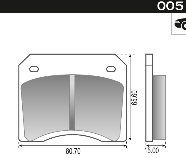 PASTILLA 404 504 FIAT 125 1500 1600  80,7x65,6x15,4  DEL