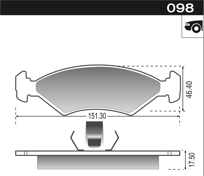 PASTILLA GOL KA COURIER FIESTA BRASIL  151,3x46,4x16,6  DEL