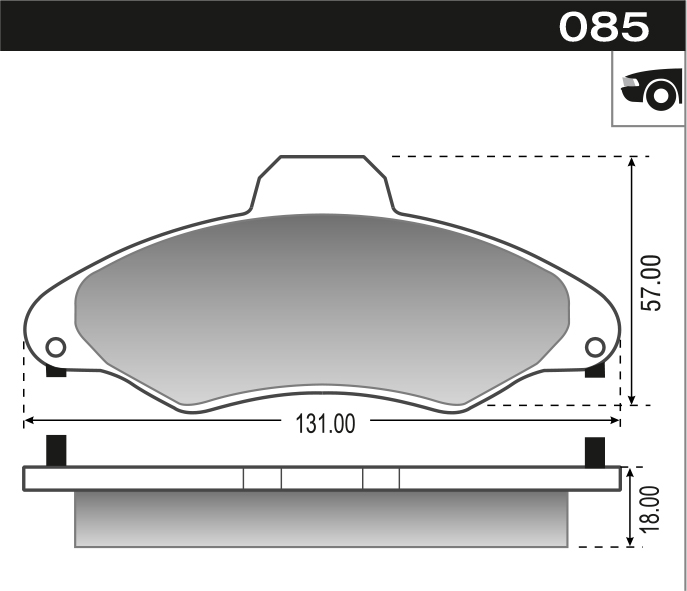 PASTILLA ESCORT ORION POINTER C/GANCHO 131,2x57,5x17,8  DEL