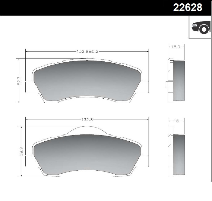 PASTILLA PEU 301 C4 C-ELYSEE 16/  132,8x55,5/52,7x18  DEL