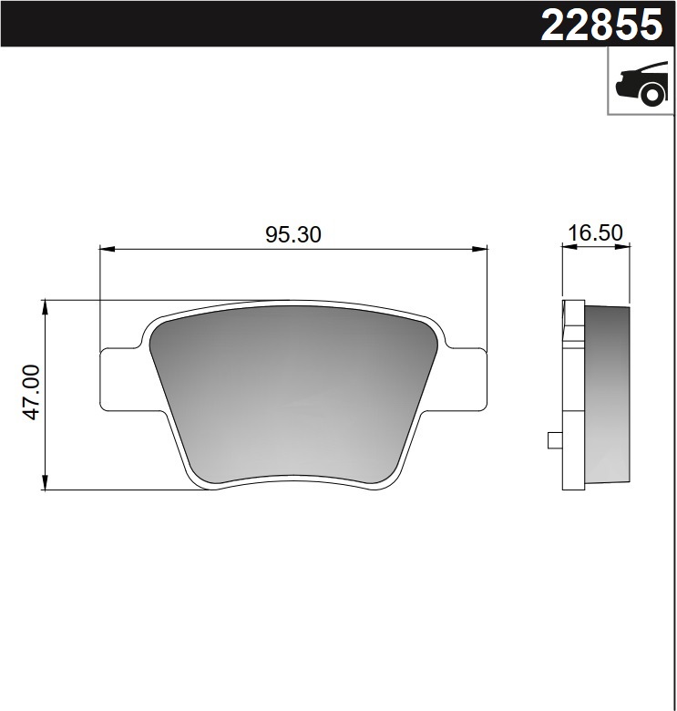 PASTILLA C4 08/ 207 307 2.0 16V 04/  95x46,8x17  TRAS