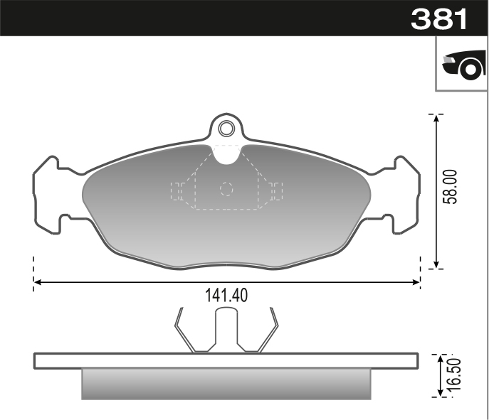 PASTILLA CHEVROLET COMBO TIGRA  141x58x16,5  DEL