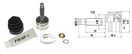 [4103] [Roll] HOMOCINETICA SUZUKI ALTO 1.3  SEG.EXT.  RUEDA  23/20