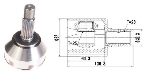 [4951A] [Roll] HOMOCINETICA R21  CAJA  23/25