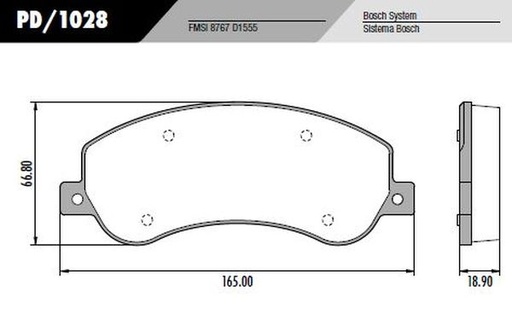 [PD1028] [Frasle] PASTILLA AMAROK 2.0 TD 10/  165X67,5x19  DEL