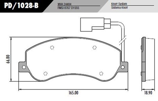 [PD1028B] [Frasle] PASTILLA TRANSIT 06/  165x66,8x18,9  DEL