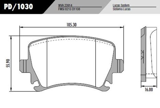 [PD1030] [Frasle] PASTILLA A3 VENTO  103,3x56x16  TRAS