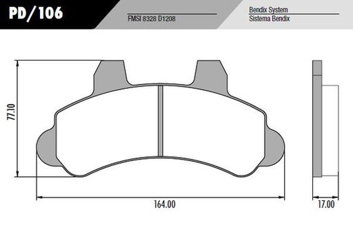 [PD106] [Frasle] PASTILLA A20 C20 D20 F100  164x77x17  DEL