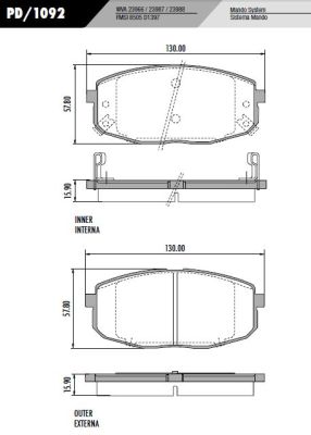 [PD1092] [Frasle] PASTILLA TUCSON SOUL  130x57x17  DEL