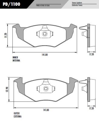 [PD1100] [Frasle] PASTILLA GOL TREND  141,6x53/50x17  DEL