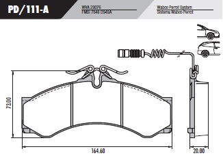 [PD111A] [Frasle] PASTILLA SPRINTER 310 412 CABLE  164,6x73x20  D/T