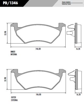 [PD1346] [Frasle] PASTILLA GOL TREND VOYAGE  146x54x17  DEL