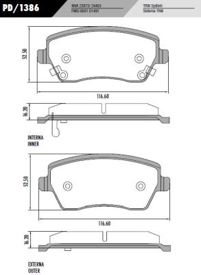 [PD1386] [Frasle] PASTILLA DUSTER LOGAN  116,5x52,5x17  DEL