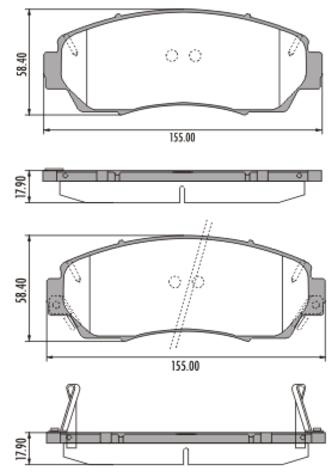 [PD1393] [Frasle] PASTILLA CRV 12/  155x58,5x18  DEL
