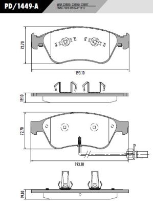 [PD1449A] [Frasle] PASTILLA A6 06/ A8  193x72,7x19  DEL