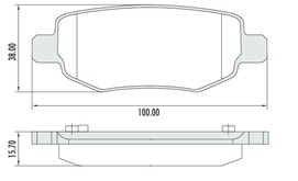 [PD1468] [Frasle] PASTILLA TIGGO 2.0 13/  100x38x15  TRAS