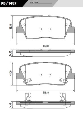 [PD1487] [Frasle] PASTILLA GENESIS 3.8 V6 08/  117x48,3x14,5  TRAS