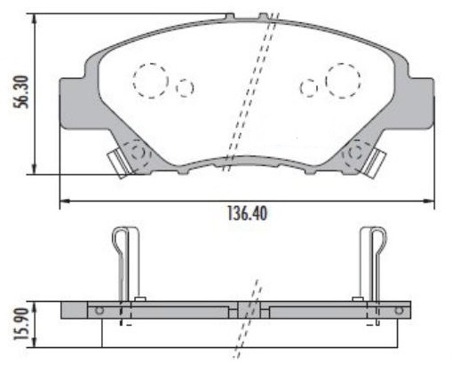 [PD1492] [Frasle] PASTILLA FIT 1.5 14/ CIVIC 1.5  136,5x56,3x16  DEL