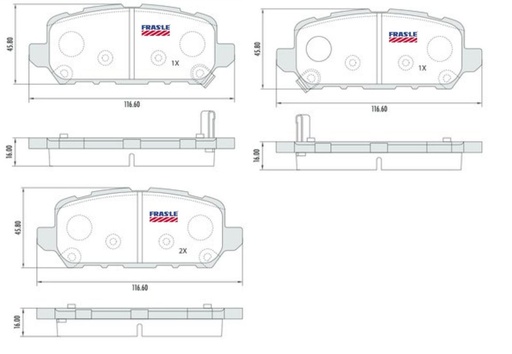 [PD1495] [Frasle] PASTILLA HRV 1.8 15/  116,5x45x16  TRAS
