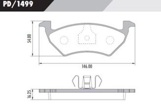 [PD1499] [Frasle] PASTILLA VW UP 14/  146x54x16,2  DEL