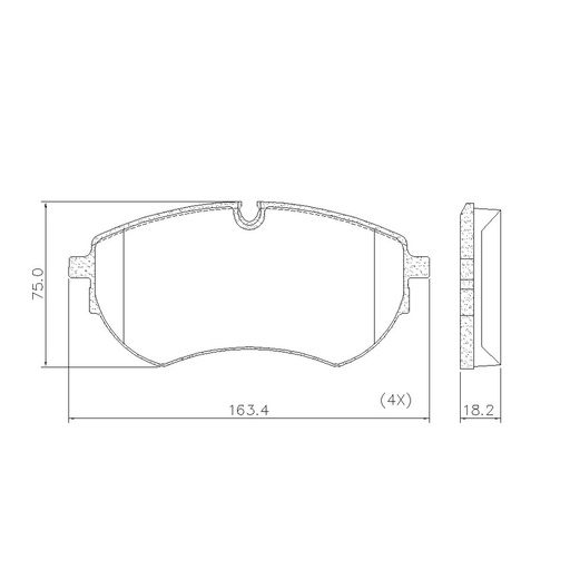 [PD1530] [Frasle] PASTILLA AMAROK V6 17/  163,4x76x18,2  DEL